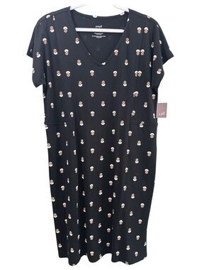 J Jill Pure Jill 100% Organic Cotton Soft V- Neck T- Shirt Dress Size S